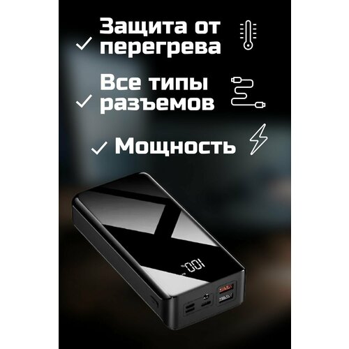 Повербанк Зарядное устройство Внешний аккумулятор 50000 мАч Power bank черного цвета 2450₽