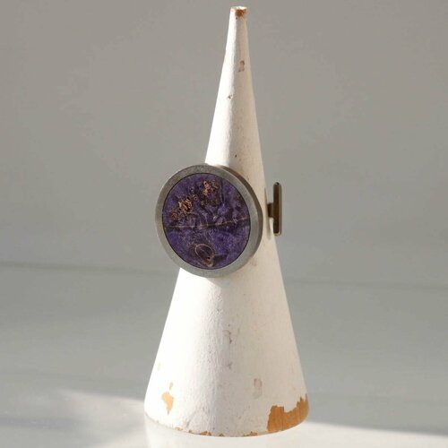 Кольцо Медведик Арт, дерево, безразмерное, фиолетовый