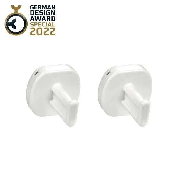 Крючок Tescoma ProfiMATE, набор 2 шт, пластик, белые, крепление на винтах — фото 1