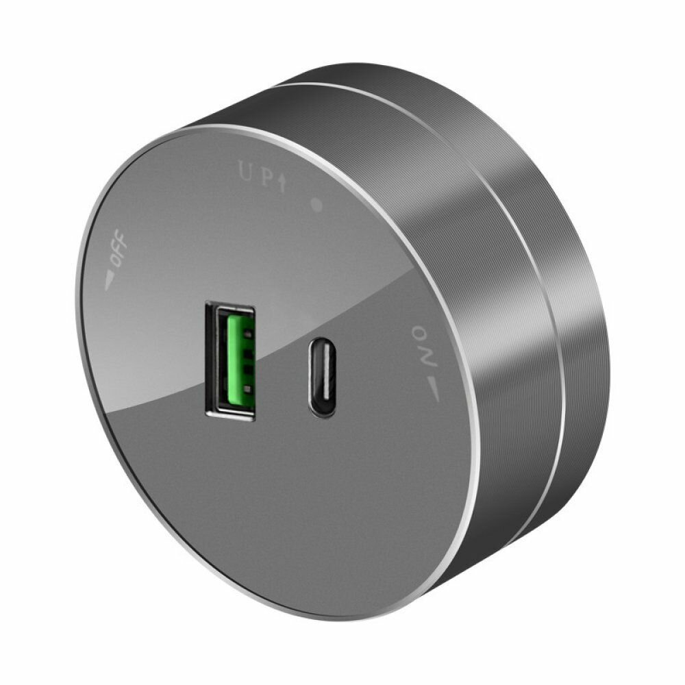 Розетка 5В/3А Systeme Electric (Schneider Electric) MultiTrack  2хUSB (тип А+С) 18 Вт графит MTK13003G