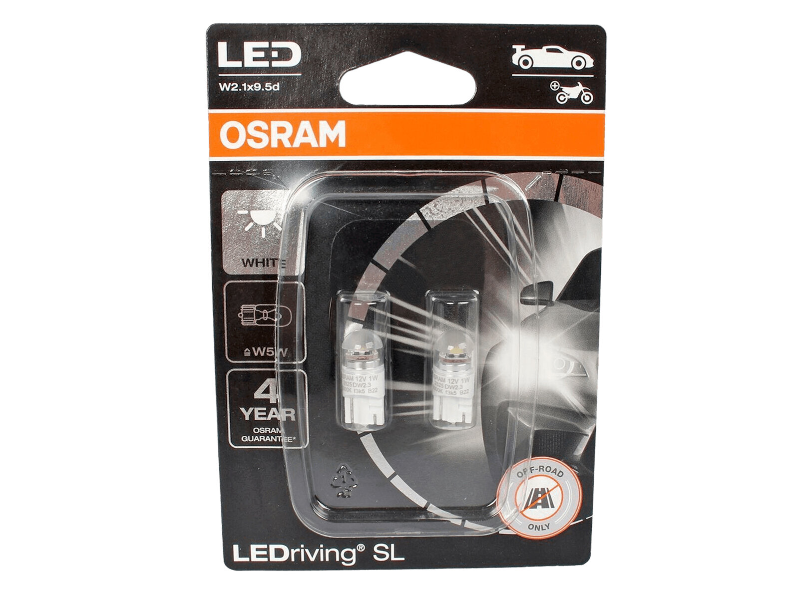 Лампа OSRAM LEDriving SL W5W 12v 0,8w 6000K 2 штуки