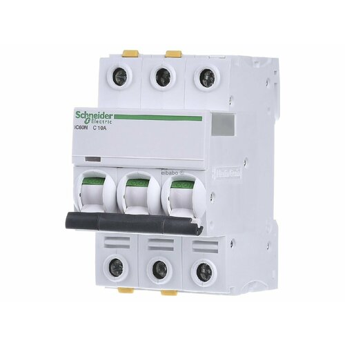 Миниатюрный автоматический выключатель 3-полюсный C10A A9F04310 – Schneider Electric – 3606480440649 миниатюрный автоматический выключатель schneider electric a9f18410 ic65n 4p c10a