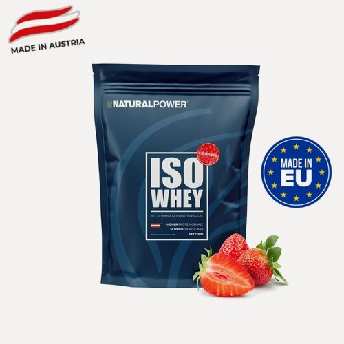 Изображение товара Изолят протеина Natural power 1000 гр Клубника, Австрия
