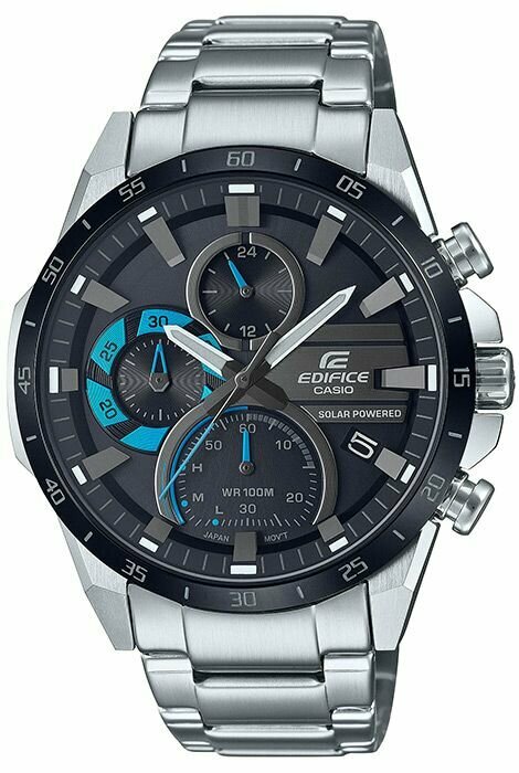 Наручные часы CASIO, серый, голубой, серебряный, черный — фото 1