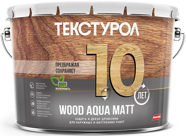 Защиты и Декор Древесины Текстурол Wood Aqua Matt 0 8л Белый  Акриловая  Матовая для Внутренних и Наружных Работ 