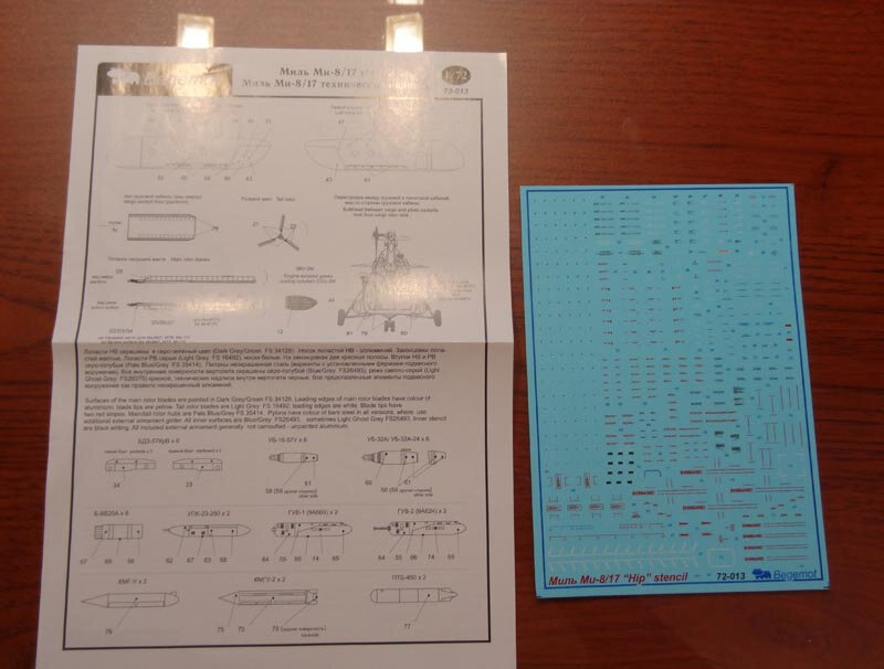 Деколь Миль Ми-8/17 технические надписи, 1/72