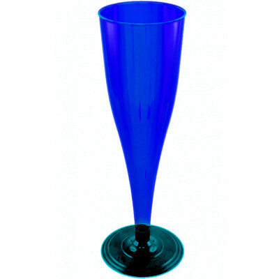 фото Фужеры под шампанское синие, пластиковые, 170 мл, 6 штук