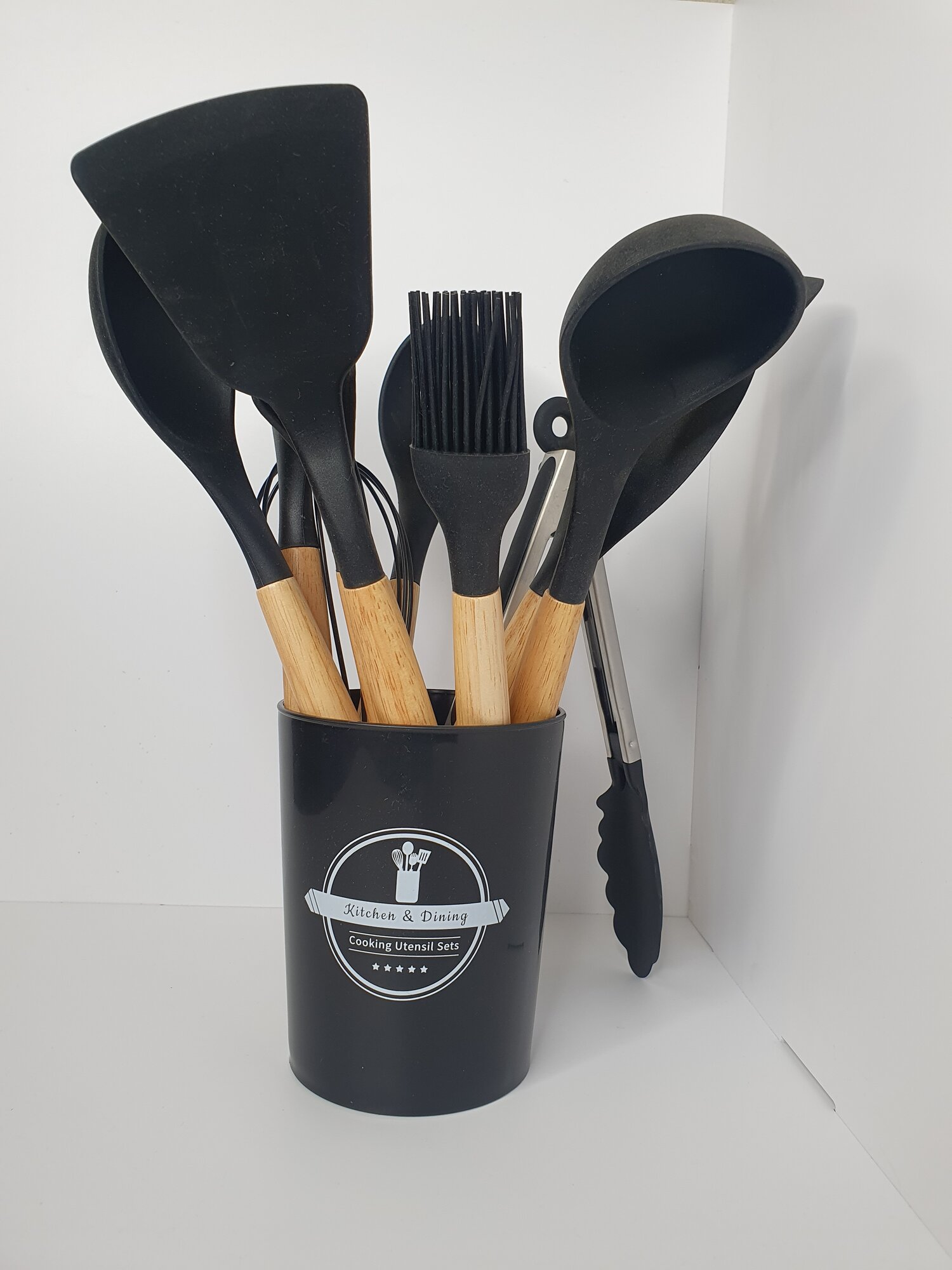 Набор навесок Kitchen& & Dining Cooking Utensil Set силикон (12 шт.) черный 32 см