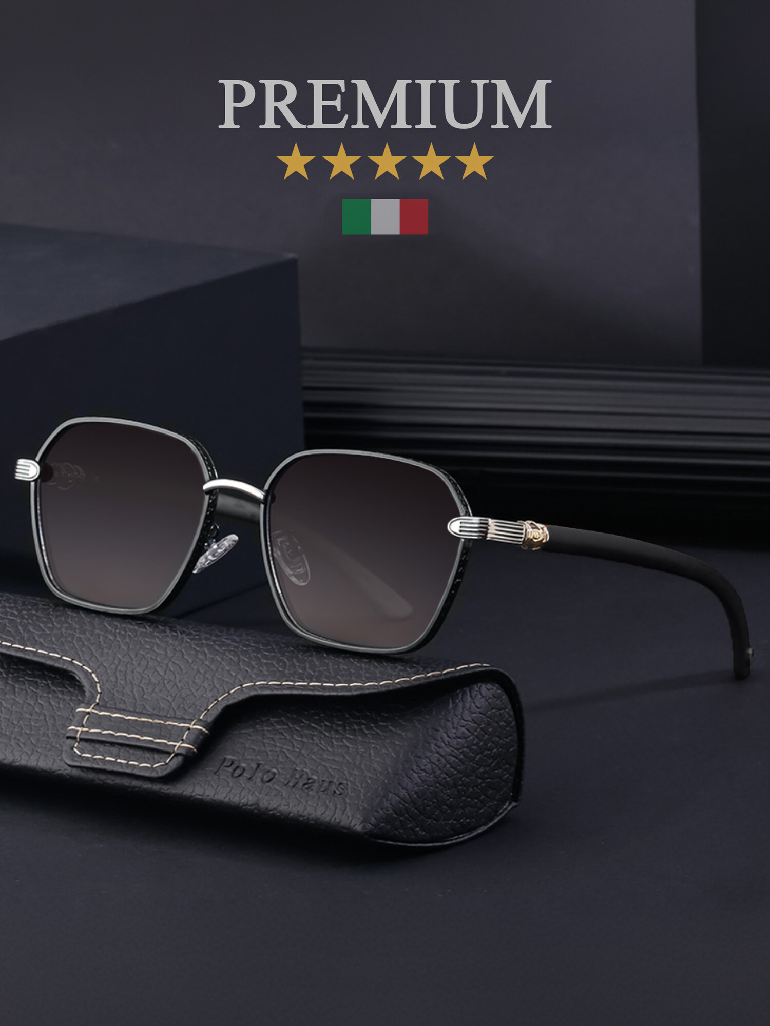 Солнцезащитные очки  Premium sunglasses PremiumS-black, серый, черный
