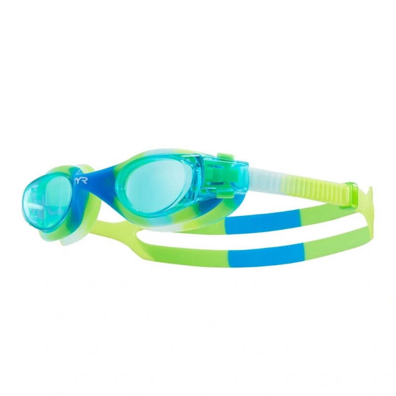 Очки для плавания подростковые TYR Vesi Tie Dye Junior, LGVSITD-487, голубые линзы