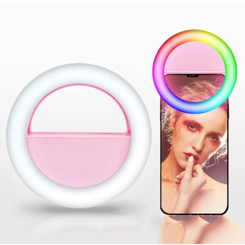 Мини-клипса для смартфона с кольцом для селфи RGB светодиодная подсветка Beauty подсветка селфи цветная rgb led для смартфона