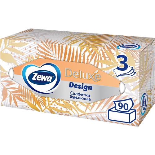 Салфетки для лица Zewa Family Дизайн 3 слоя 90шт 600₽