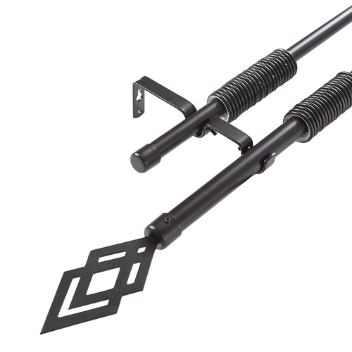 Карниз двухрядный Ромбы 300 см металл цвет черный 8933₽