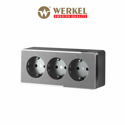 выключатель werkel wl15 01 02 шампань рифленый Розетка Werkel W50731 Gallant, 16 А, с защитной шторкой, с заземлением