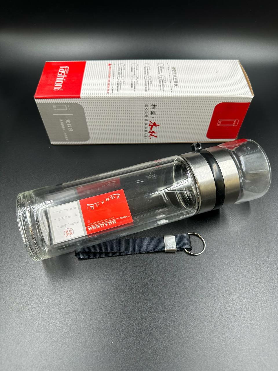 фото Походная заварочная бутылка для заваривания чая, двойное стекло, стальное сито, 400 мл, дорожный термос для чаепития