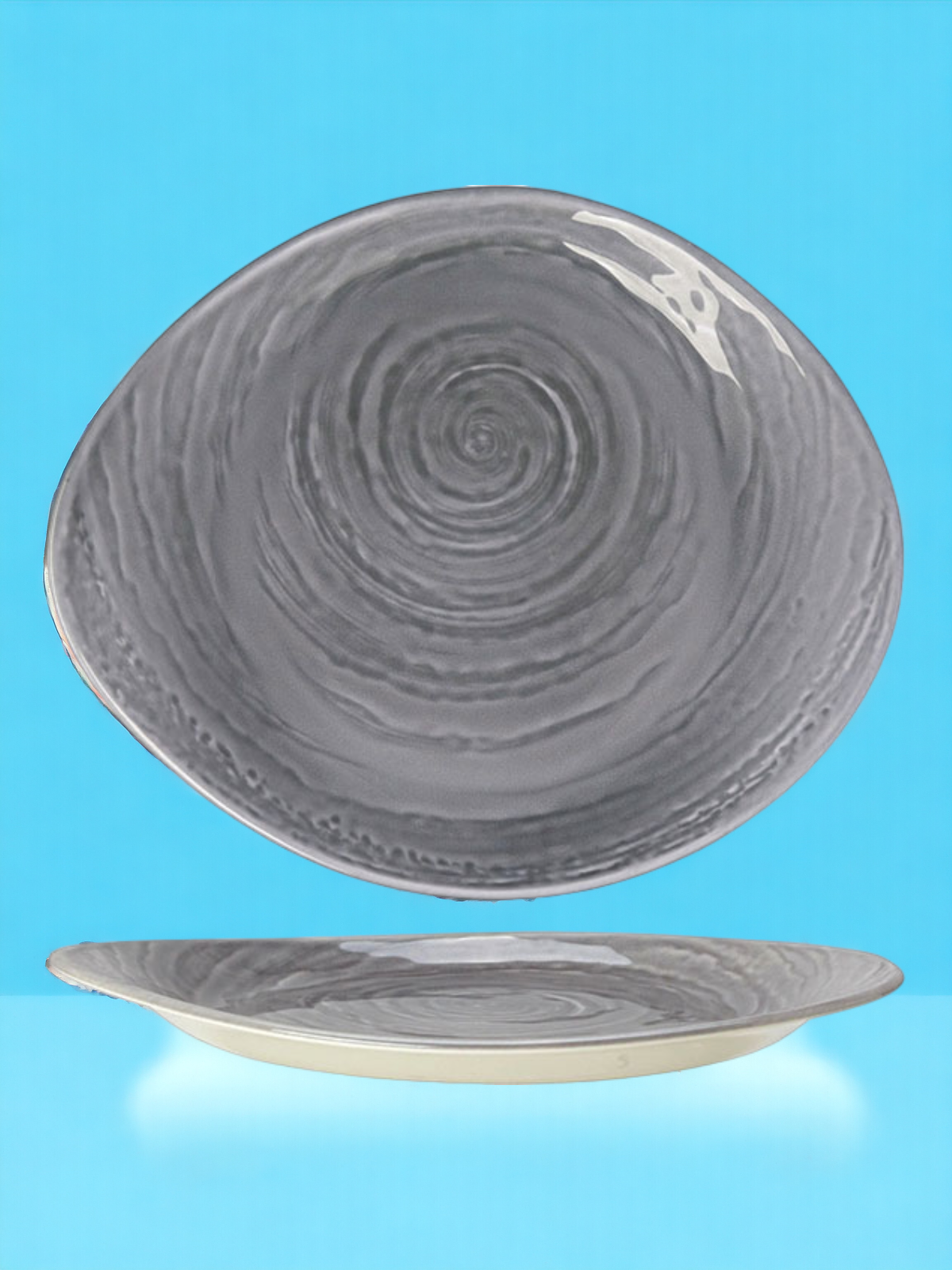 Тарелка сервировочная Steelite Scape Grey, фарфоровая, 25x20,5 см