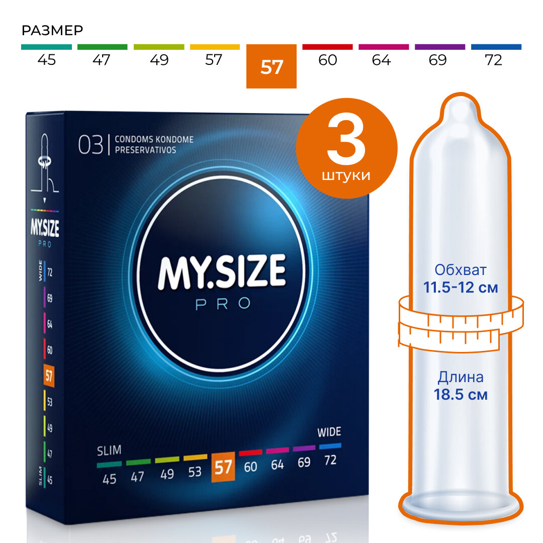 Презервативы MY.SIZE PRO размер 57 - 3шт