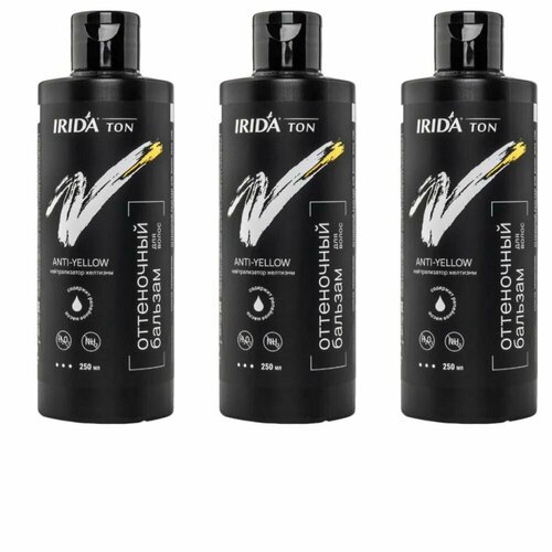 IRIDA М Бальзам оттеночный для волос тон Anti-yellow, 250 мл, 3 шт