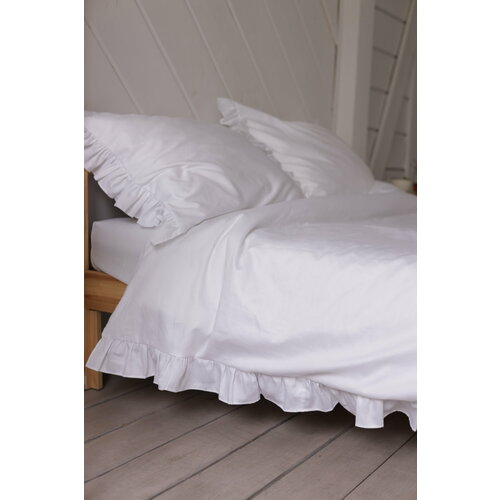 Комплект постельного белья Go.Love, Сатин, размер Евро, цвет Белый