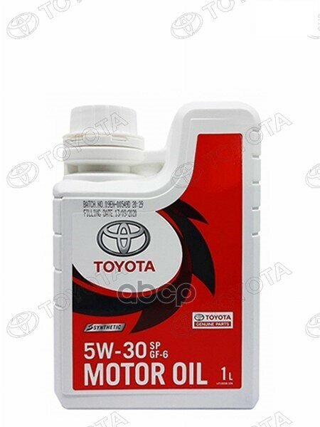 фото Toyota Motor Oil 5W-30 Синт. 1Л. (Sp/Gf-6A) Белая Канистра Моторное Масло TOYOTA арт. 0888084131