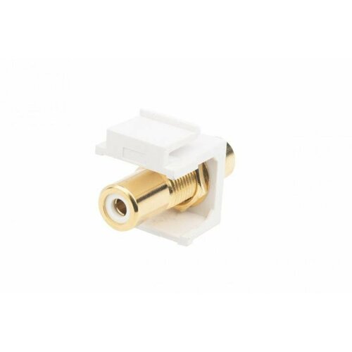 Hyperline KJ1-RCAWH-HG-WH Вставка формата Keystone Jack с проходным адаптером RCA белый Hex type gold plated ROH 111₽