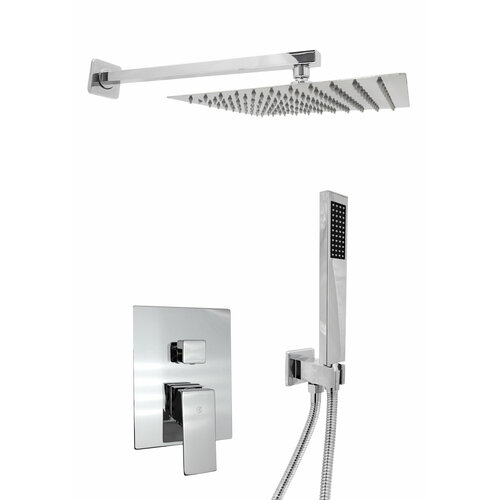 Смеситель Душ встраиваемый SANTREK AQUA-1053 (SAP-1053) квадратная лейка, хром (троп лейка 25х25см)