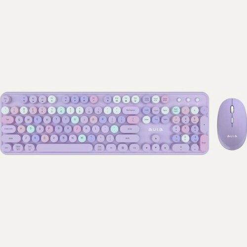 Изображение товара Клавиатура и мышь Aula AC306 беспроводные Purple-Colorful (80003623)