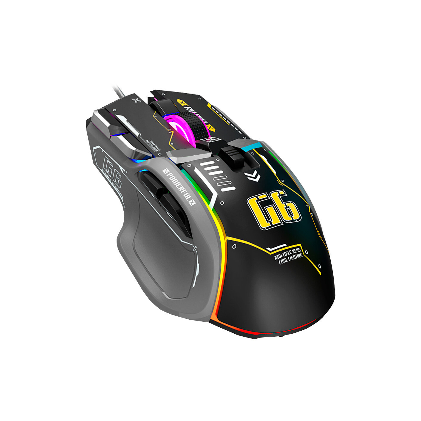 Игровая проводная мышь VOROTEX G6 с подсветкой и 10 программируемыми кнопками, 12800 DPI — фото 1