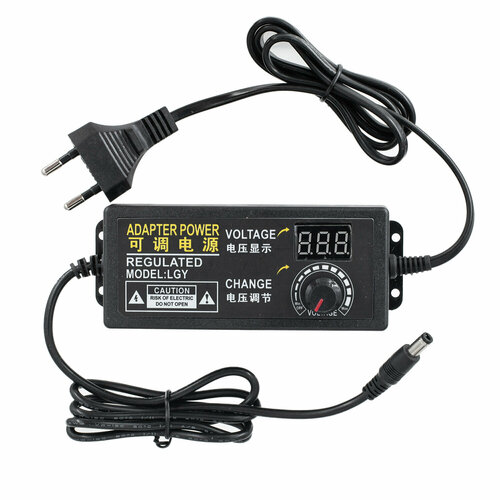 Блок питания универсальный 3-24V 3A 55x25 с регулировкой выходного напряжения для терминалов трансформаторов светодиодных лент систем видеонаблюдения маникюрных ламп 1678₽