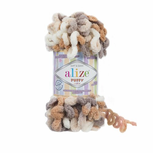 ALIZE PUFFY COLOR 5926 розовый, бежевый, белый / 5 - мотков
