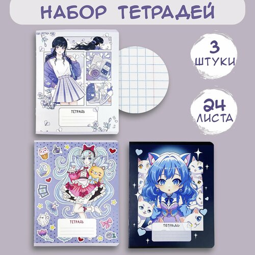 Набор аниме тетрадей школьных