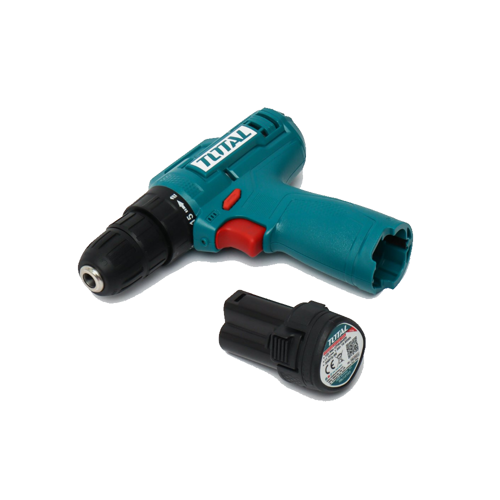 Аккумуляторная дрель-шуруповёрт TOTAL TDLI12428, быстрозажимной патрон, 2 скорости, 1,5 Ач — фото 1
