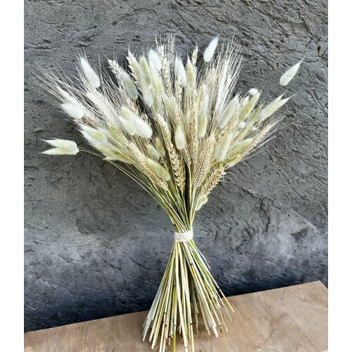 Букет Белоснежный лагурус, пшеница