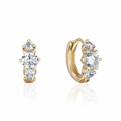 Пирсинг Эстет желтое золото 585 проба фианит средний вес 047 гр бесцветный 6966₽