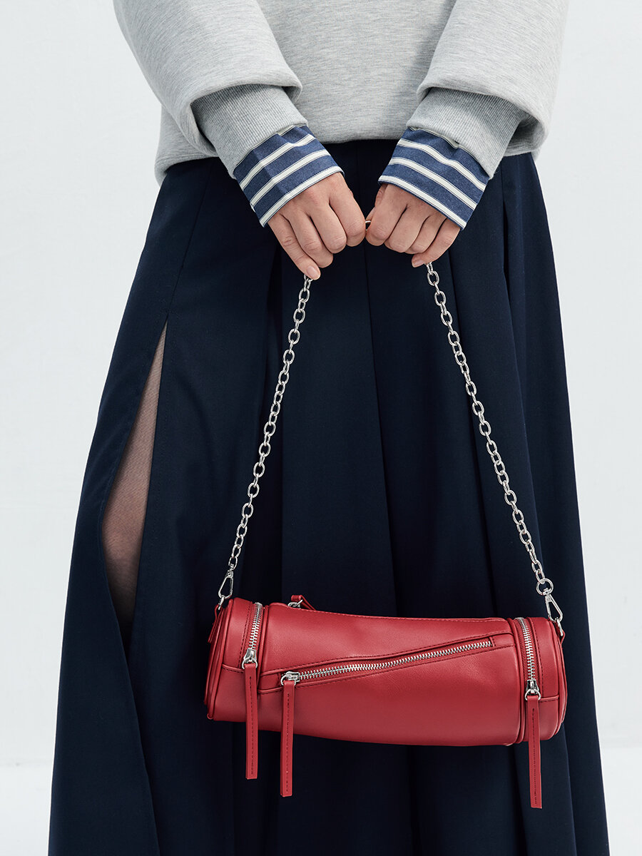 Сумка хобо Lera Nena, фактура гладкая, бордовый — фото 1