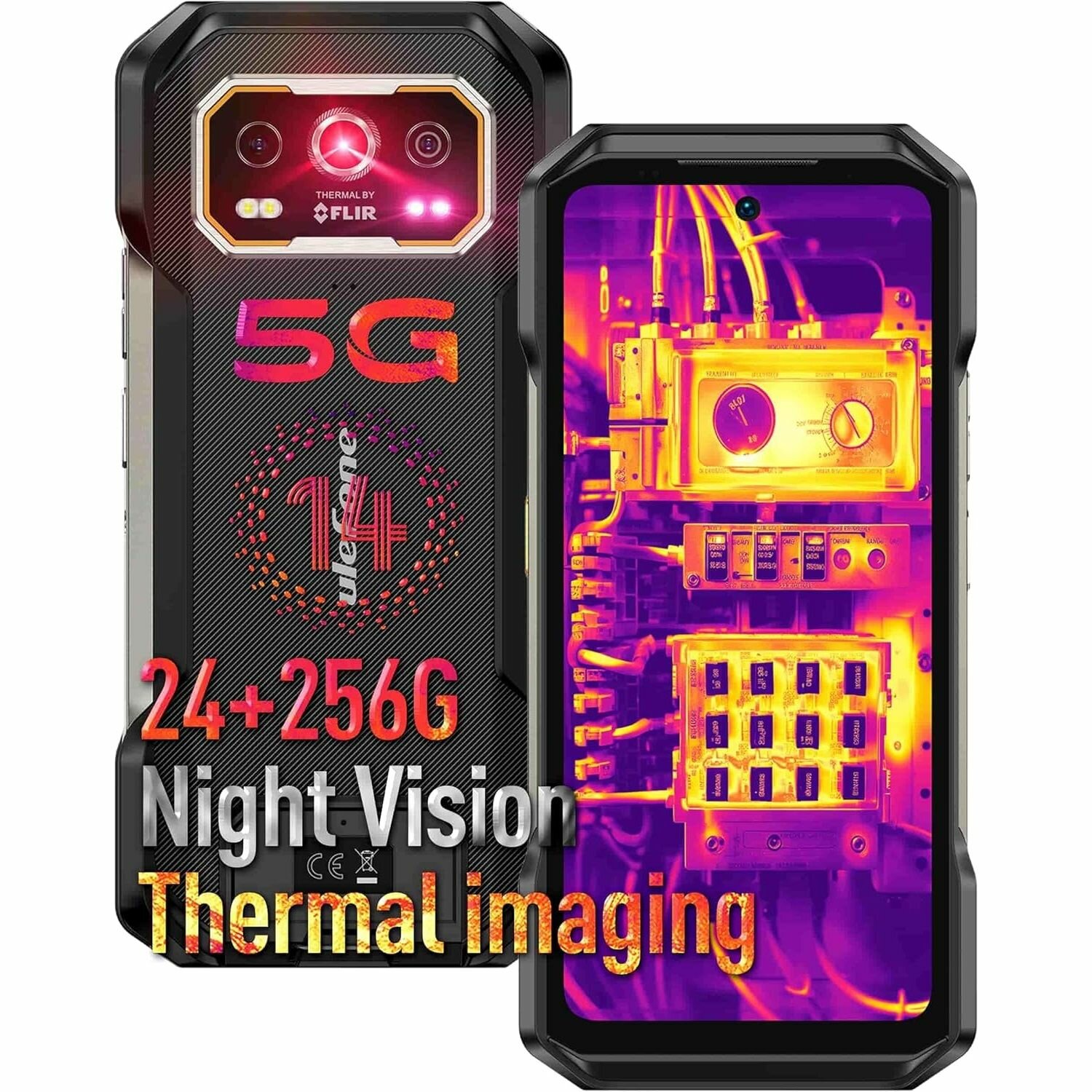 Защищенный 5G-смартфон с тепловизором Ulefone Armor 27T Pro, черный