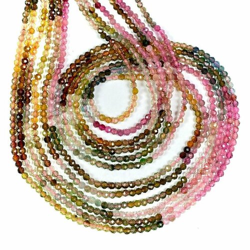 Бусины турмалин градиент АА граненый 2,3 мм ( 39 см, 170 бусин), Suntrim