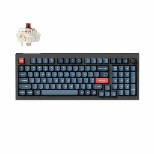 Беспроводная механическая клавиатура Keychron V5 Max (96%) цвет Carbon Black, Русская раскладка, RGB, Hot Swap, кейкапы без подсветки, линейные переключатели (Gateron Jupiter Red)