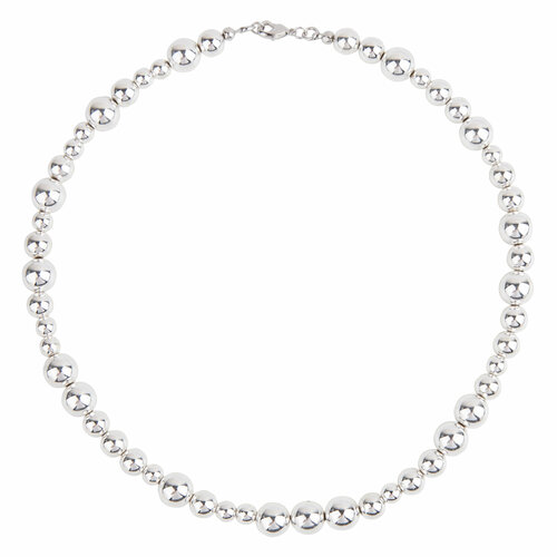 Колье Hola Jewelry, гематит, длина 44 см, серебристый