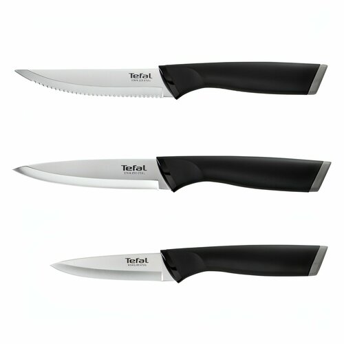 Набор кухонных ножей Tefal Essential K2219455 черный, серый