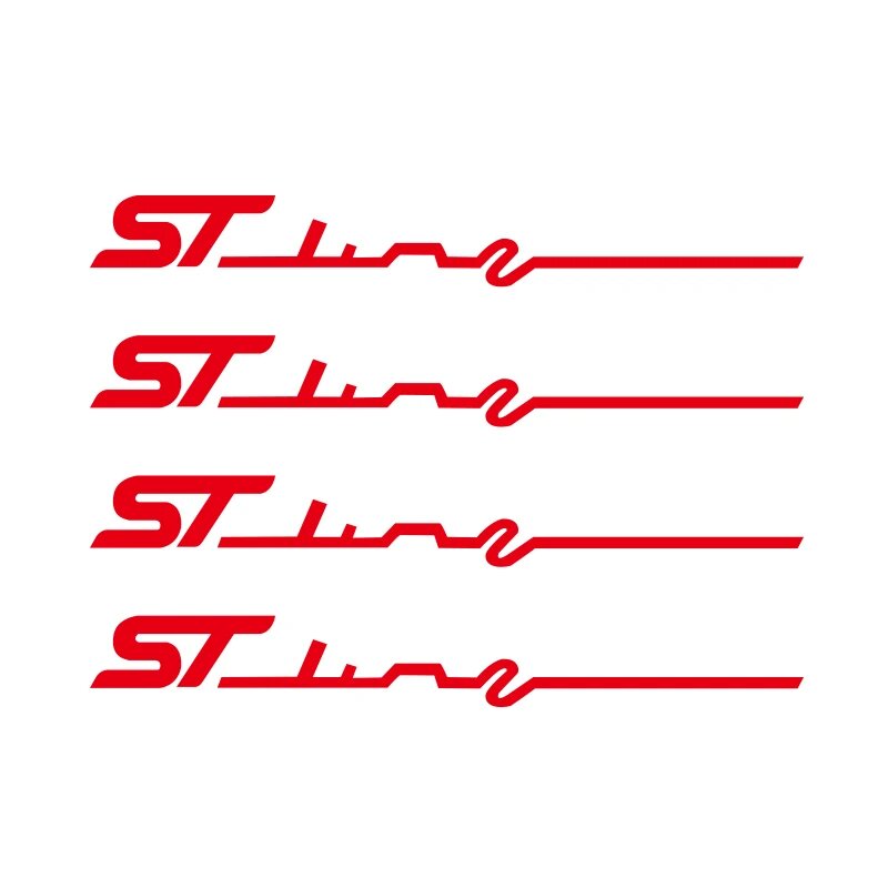 4 шт. ST LINE для BMW Honda Audi BENZ Volkswagen Toyota SUBARU LEXUS NISSAN CHERY DACIA автомобильные колеса диски гоночная наклейка наклейки, Red