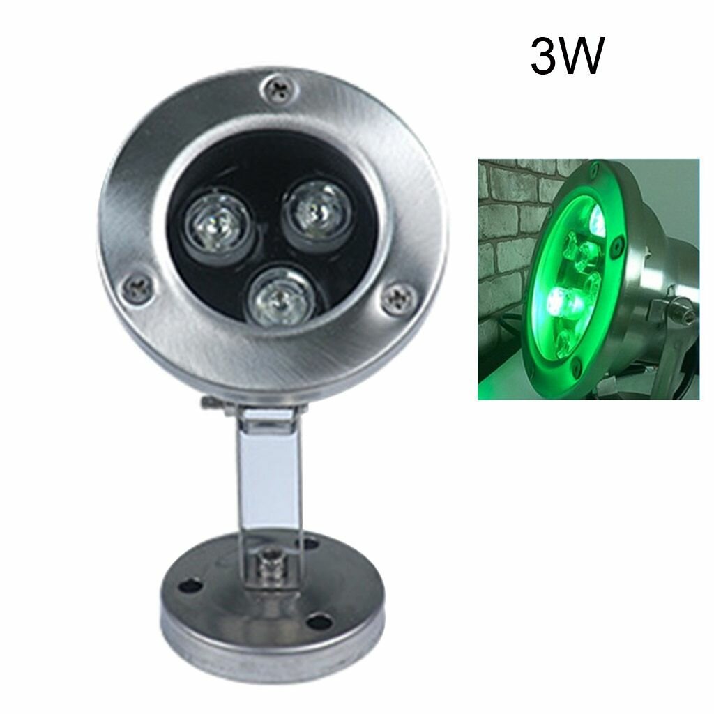 12V 24V нержавеющая сталь бассейн свет   зеленый 3W