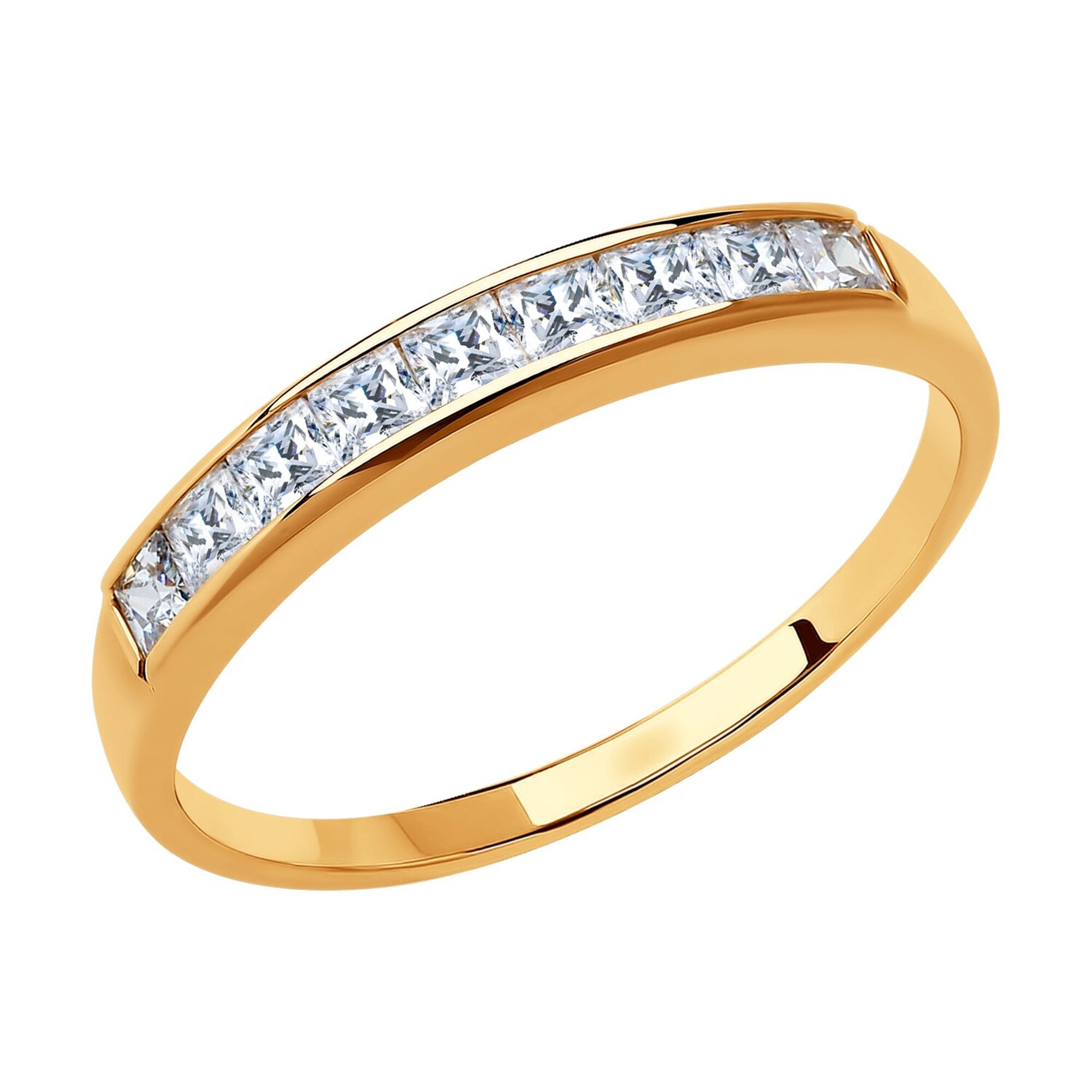 Кольцо дорожка Diamant online, красное золото, 585 проба, фианит
