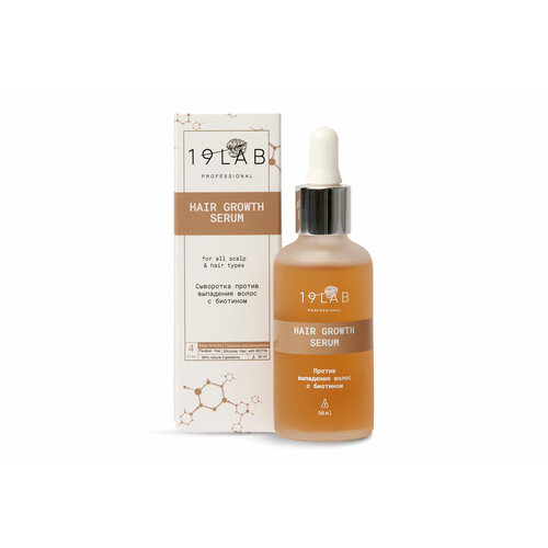 Сыворотка против выпадения волос с биотином и ниацинамидом Глубокое восстановление 19Lab 50 мл