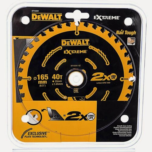 Изображение товара Диск пильный по дереву DEWALT EXTREME 165х20x40 (DT10301-QZ)