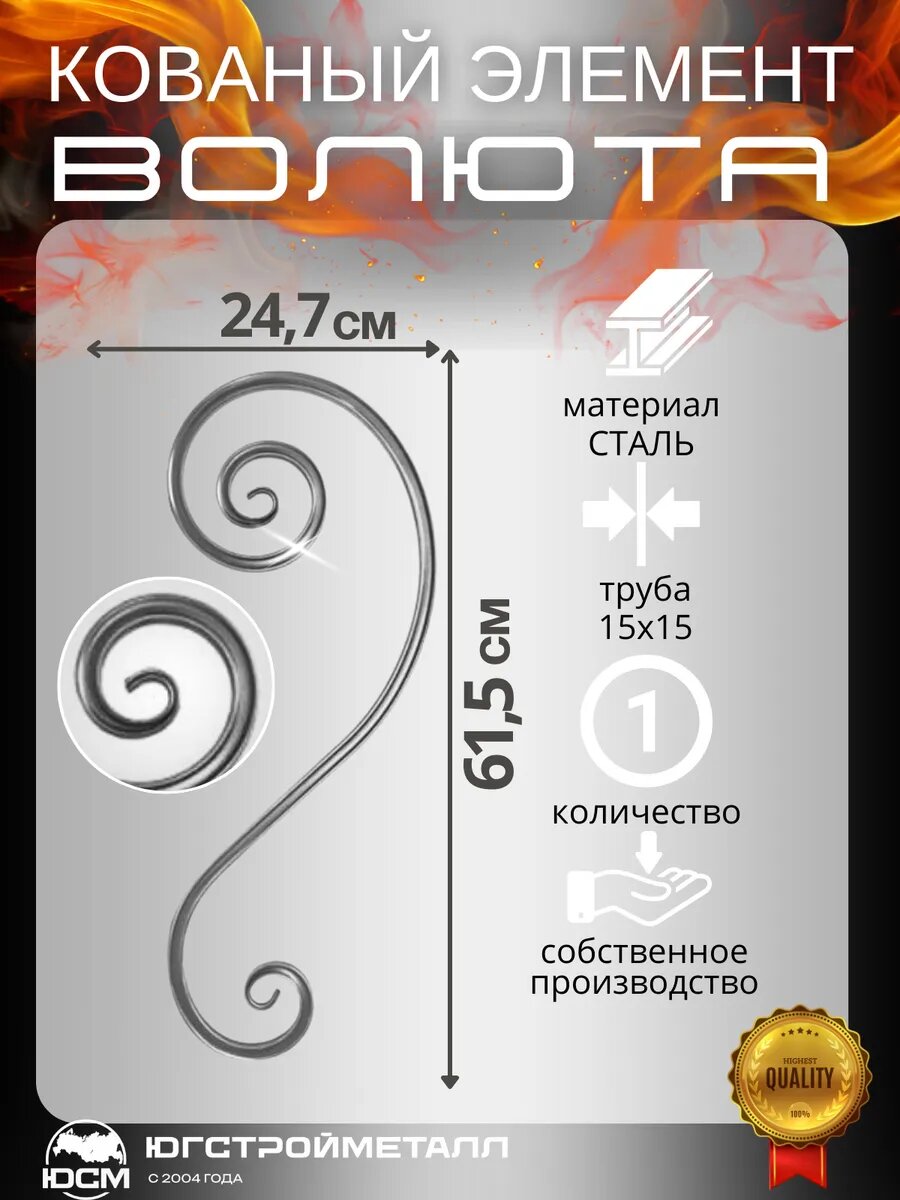 Кованый элемент вензель 