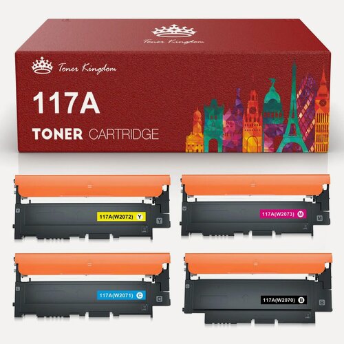 Изображение товара Комплект картриджей для HP Color Laser 150a\150nw\179fnw\mfp178nw 4 цвета 117A W2070A, W2071A, W2072A, W2073A с Чипом!