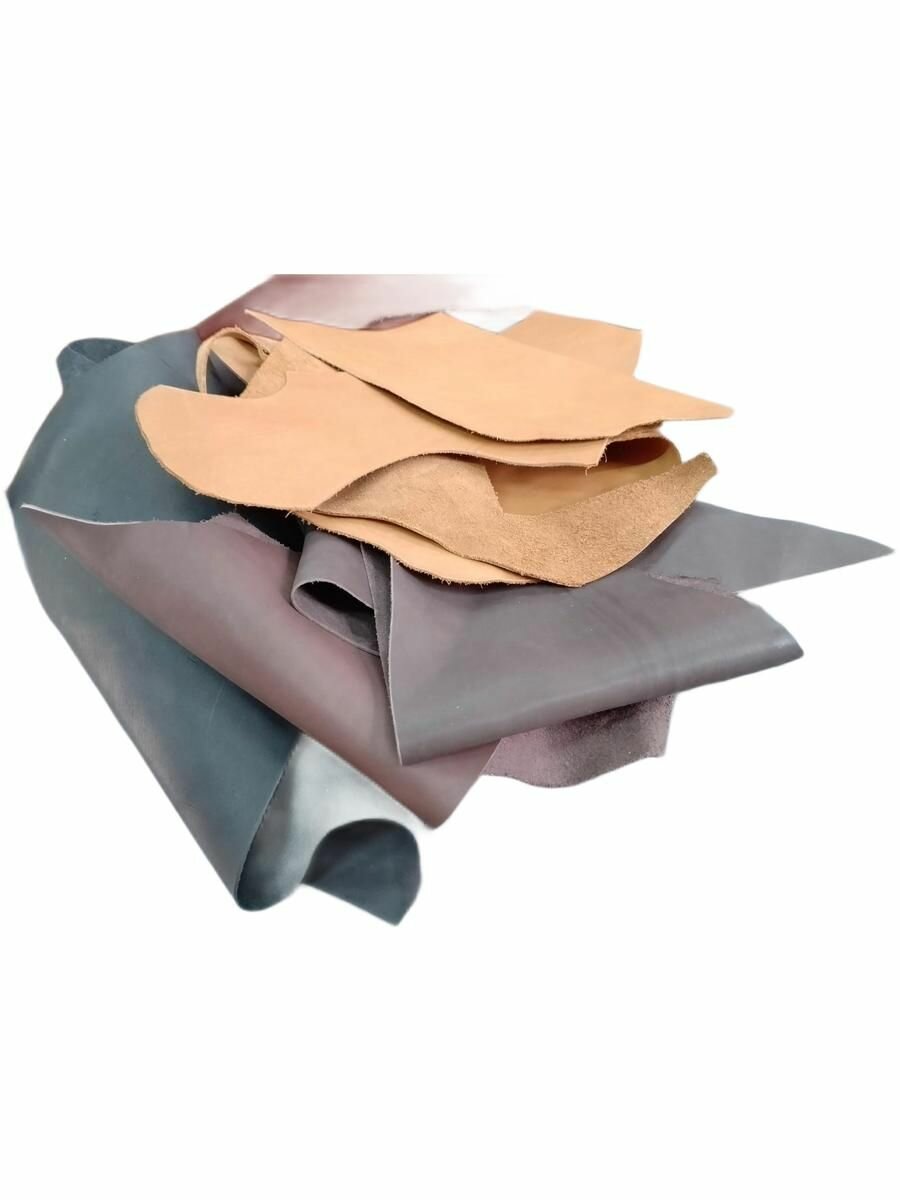 Кожа натуральная для рукоделия. Кожкусок краст (лоскут). 1 кг.