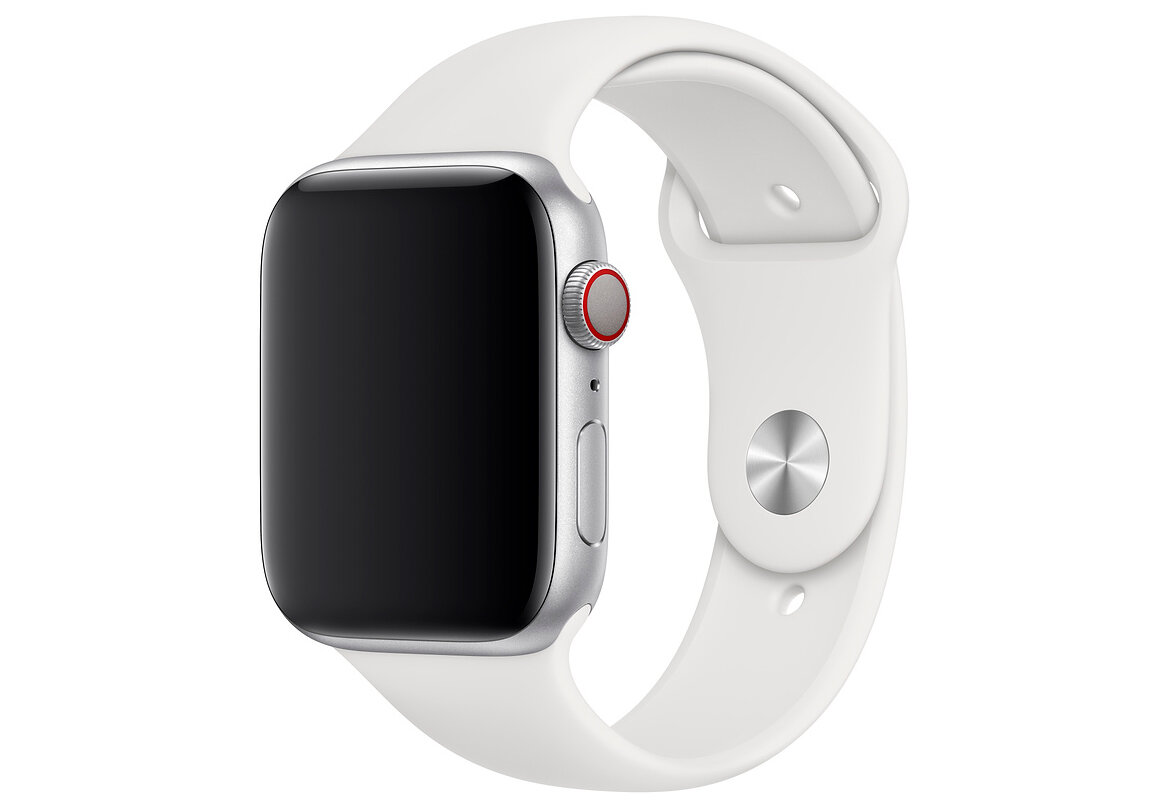 Ремешок силиконовый White Sport Band (Белый) Apple Watch 44mm (42mm; 45mm) MTPK2ZM/A