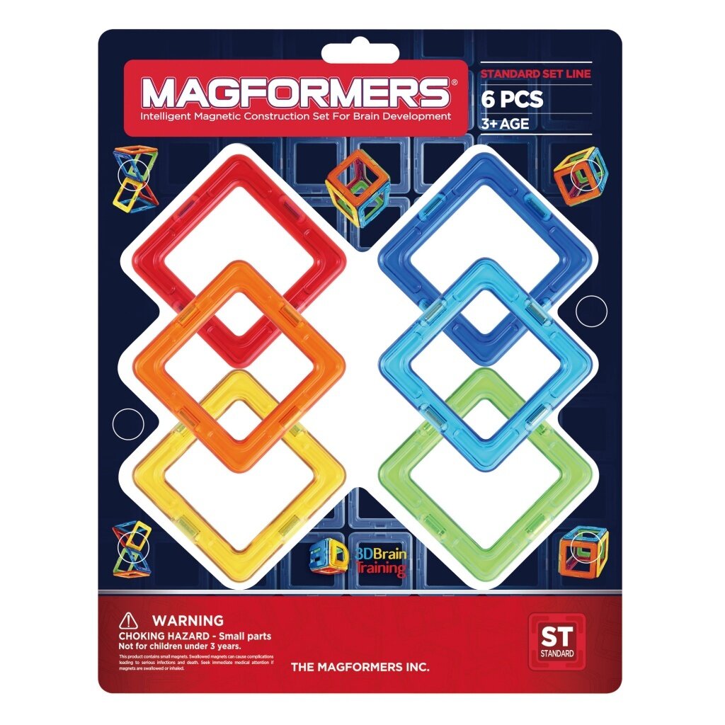 MAGFORMERS Магнитный конструктор Квадраты 6 (63086)(арт. 63086)
